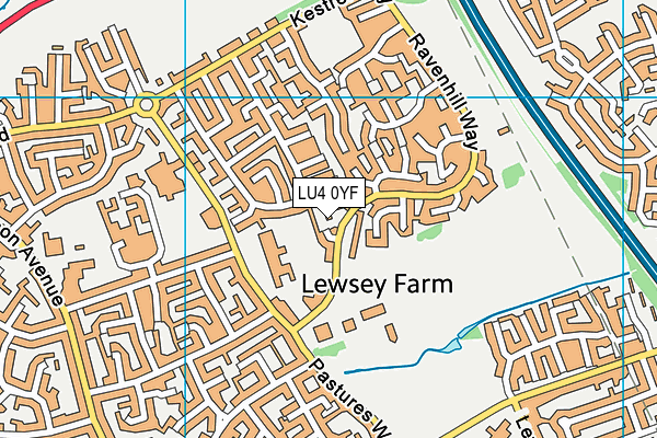 LU4 0YF map - OS VectorMap District (Ordnance Survey)