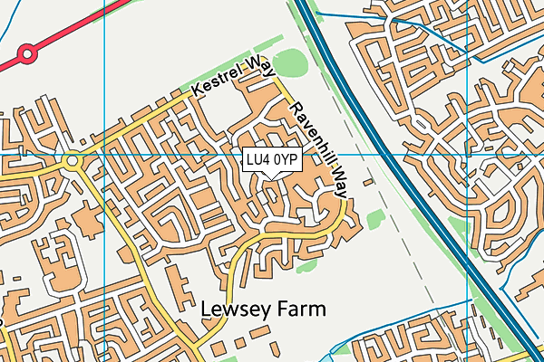 LU4 0YP map - OS VectorMap District (Ordnance Survey)