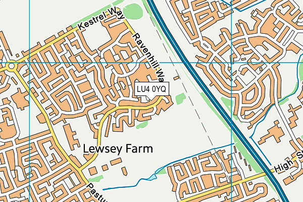 LU4 0YQ map - OS VectorMap District (Ordnance Survey)