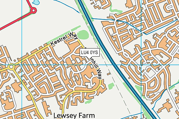 LU4 0YS map - OS VectorMap District (Ordnance Survey)