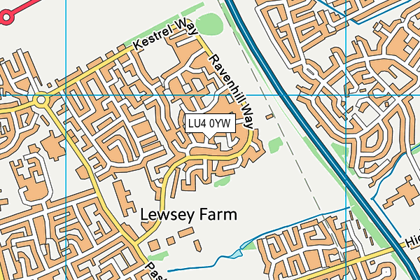 LU4 0YW map - OS VectorMap District (Ordnance Survey)