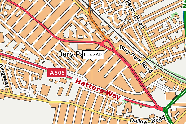 LU4 8AD map - OS VectorMap District (Ordnance Survey)