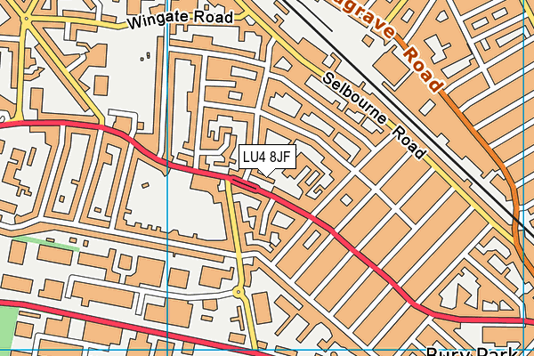 LU4 8JF map - OS VectorMap District (Ordnance Survey)