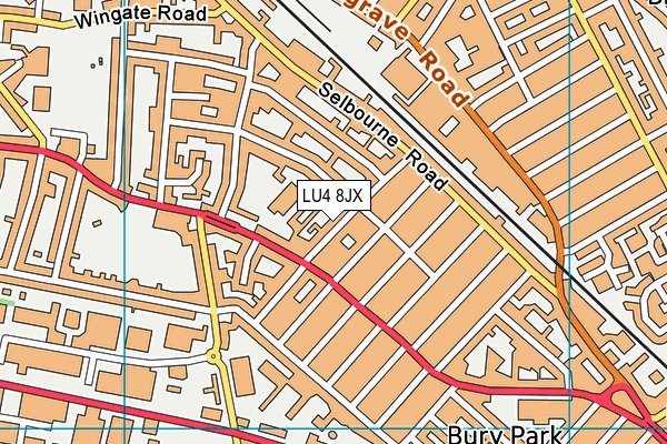 LU4 8JX map - OS VectorMap District (Ordnance Survey)