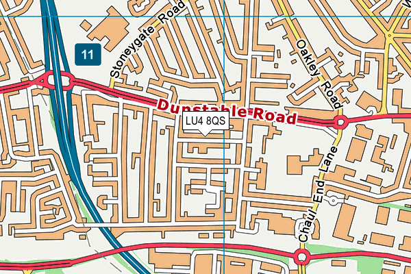 LU4 8QS map - OS VectorMap District (Ordnance Survey)