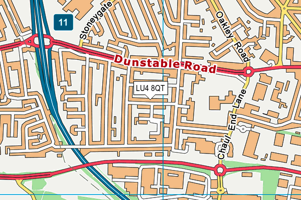 LU4 8QT map - OS VectorMap District (Ordnance Survey)