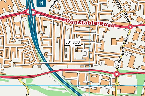 LU4 8QU map - OS VectorMap District (Ordnance Survey)