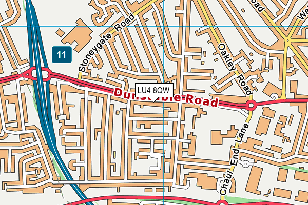 LU4 8QW map - OS VectorMap District (Ordnance Survey)