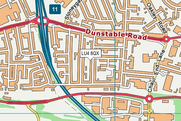 LU4 8QX map - OS VectorMap District (Ordnance Survey)