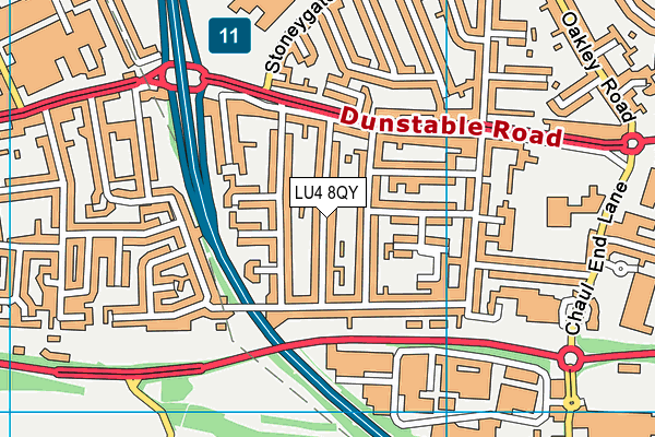 LU4 8QY map - OS VectorMap District (Ordnance Survey)