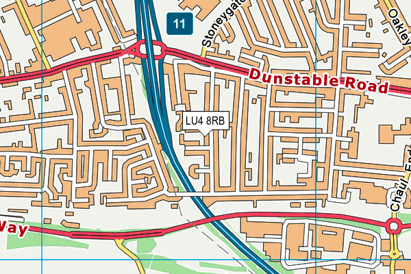 LU4 8RB map - OS VectorMap District (Ordnance Survey)