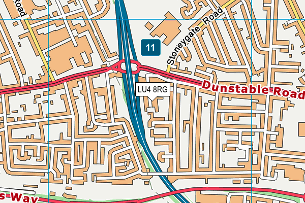 LU4 8RG map - OS VectorMap District (Ordnance Survey)