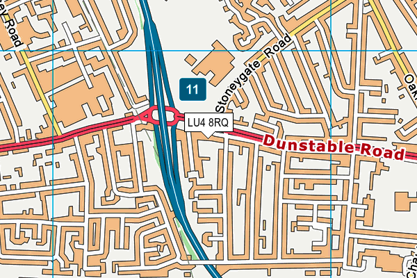 LU4 8RQ map - OS VectorMap District (Ordnance Survey)