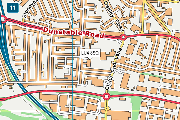 LU4 8SQ map - OS VectorMap District (Ordnance Survey)