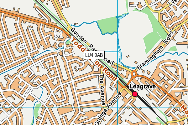 LU4 9AB map - OS VectorMap District (Ordnance Survey)