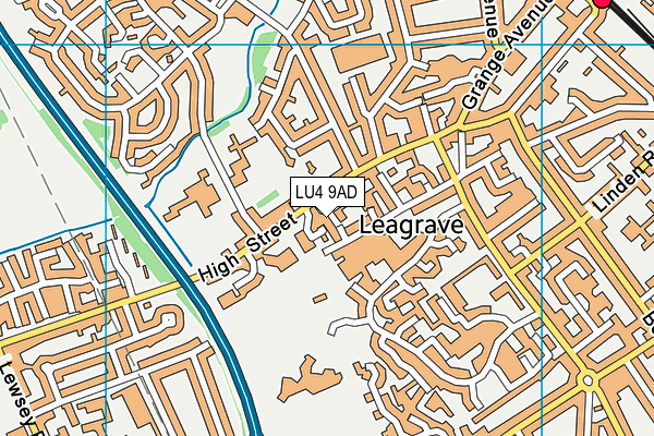 LU4 9AD map - OS VectorMap District (Ordnance Survey)