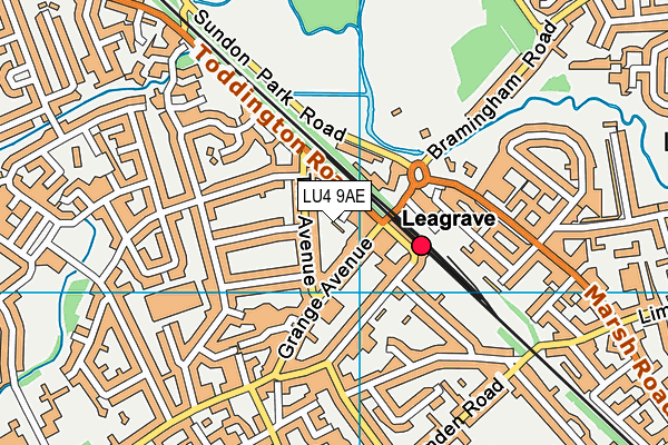 LU4 9AE map - OS VectorMap District (Ordnance Survey)