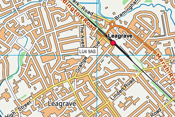 LU4 9AS map - OS VectorMap District (Ordnance Survey)