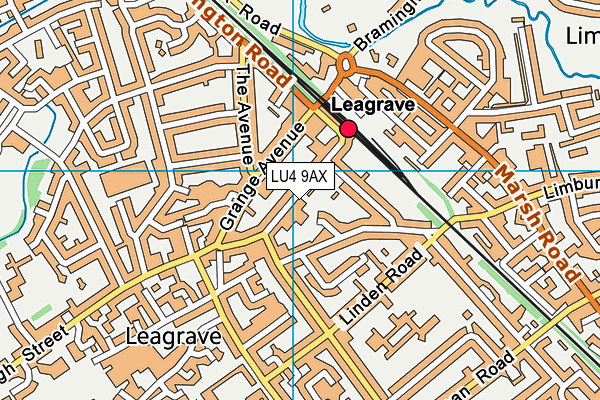 LU4 9AX map - OS VectorMap District (Ordnance Survey)