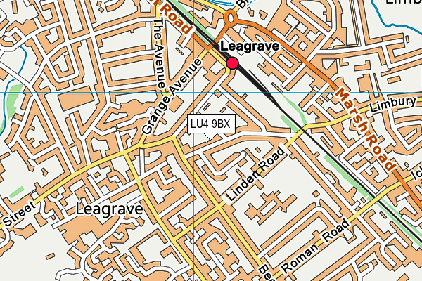 LU4 9BX map - OS VectorMap District (Ordnance Survey)