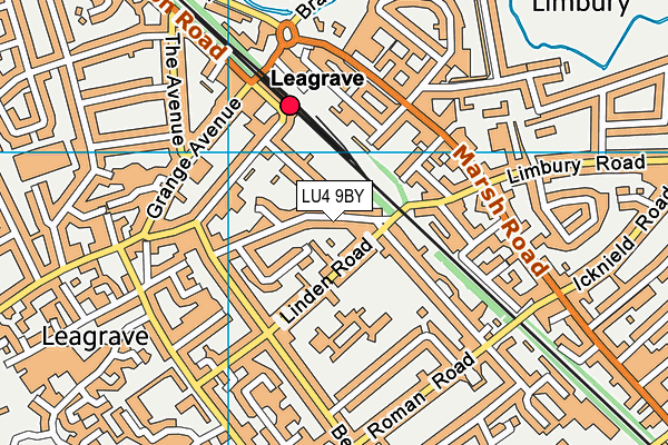 LU4 9BY map - OS VectorMap District (Ordnance Survey)