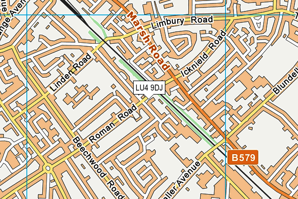 LU4 9DJ map - OS VectorMap District (Ordnance Survey)