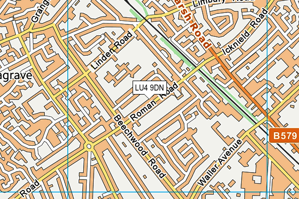 LU4 9DN map - OS VectorMap District (Ordnance Survey)