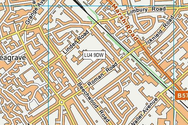 LU4 9DW map - OS VectorMap District (Ordnance Survey)