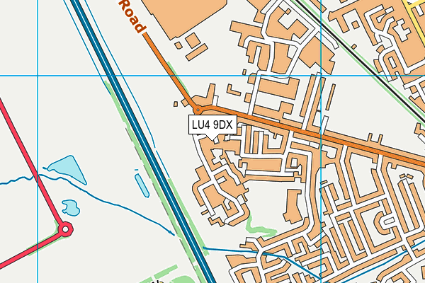 LU4 9DX map - OS VectorMap District (Ordnance Survey)