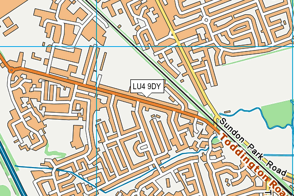 LU4 9DY map - OS VectorMap District (Ordnance Survey)