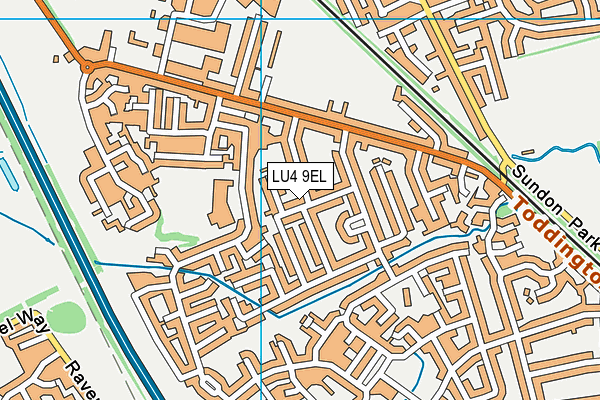 LU4 9EL map - OS VectorMap District (Ordnance Survey)