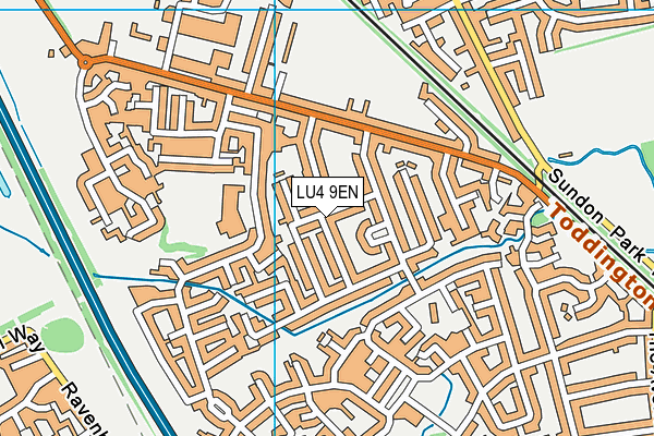 LU4 9EN map - OS VectorMap District (Ordnance Survey)