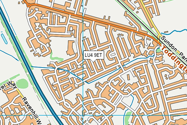 LU4 9ET map - OS VectorMap District (Ordnance Survey)