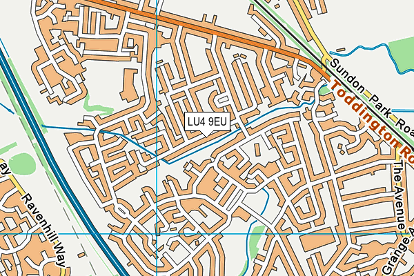 LU4 9EU map - OS VectorMap District (Ordnance Survey)
