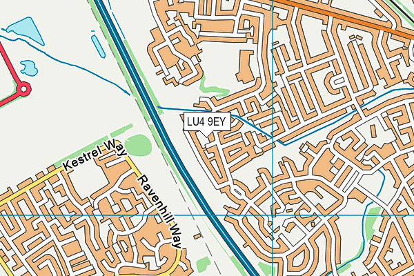 LU4 9EY map - OS VectorMap District (Ordnance Survey)