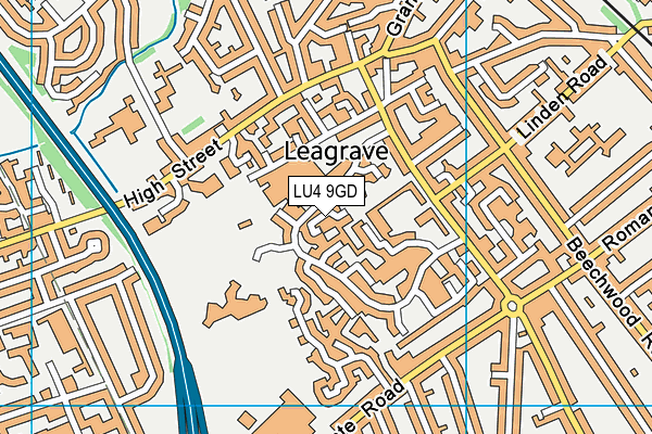 LU4 9GD map - OS VectorMap District (Ordnance Survey)