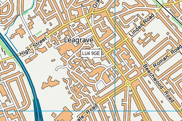 LU4 9GE map - OS VectorMap District (Ordnance Survey)