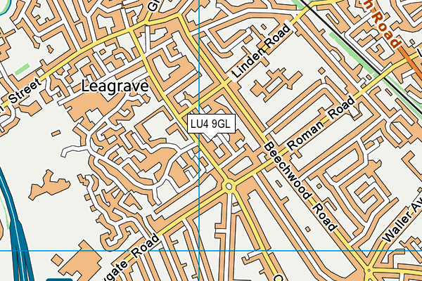 LU4 9GL map - OS VectorMap District (Ordnance Survey)