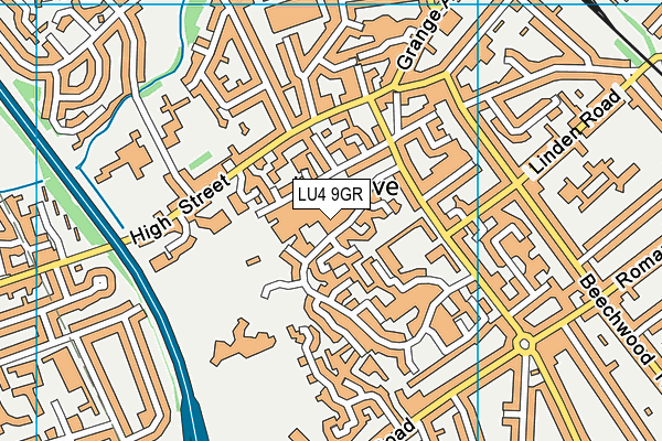 LU4 9GR map - OS VectorMap District (Ordnance Survey)
