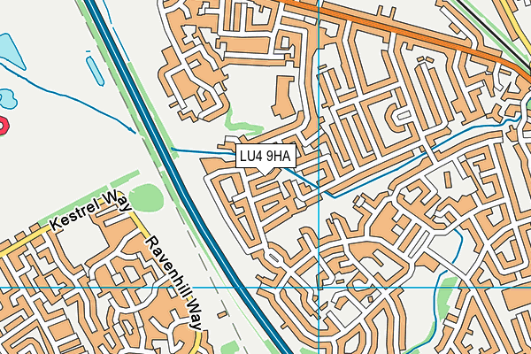 LU4 9HA map - OS VectorMap District (Ordnance Survey)