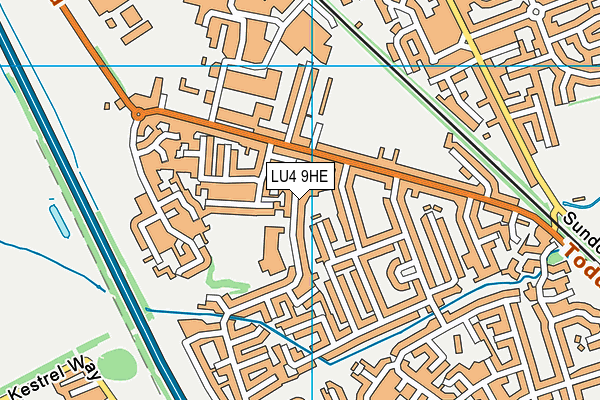 LU4 9HE map - OS VectorMap District (Ordnance Survey)
