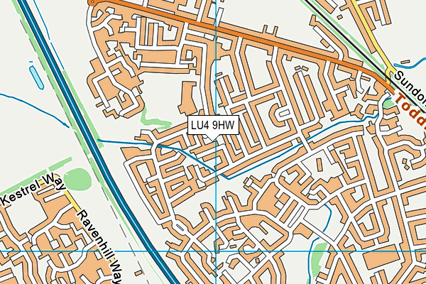 LU4 9HW map - OS VectorMap District (Ordnance Survey)