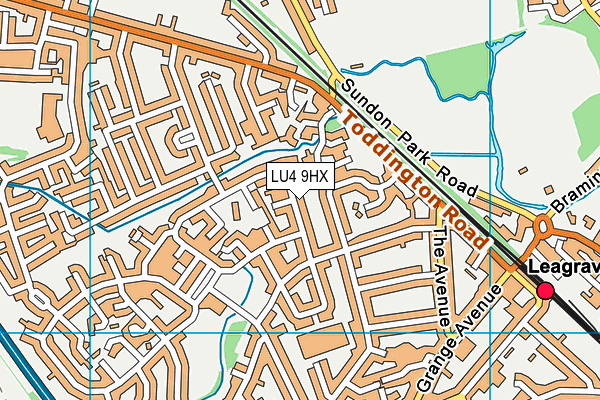 LU4 9HX map - OS VectorMap District (Ordnance Survey)