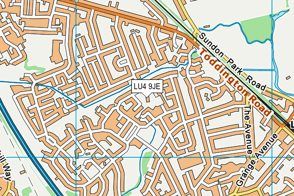 LU4 9JE map - OS VectorMap District (Ordnance Survey)
