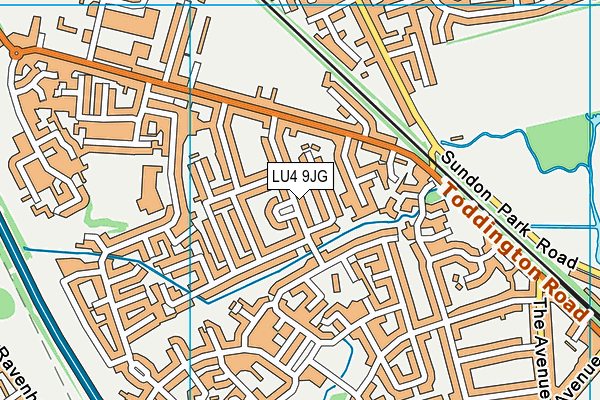 LU4 9JG map - OS VectorMap District (Ordnance Survey)