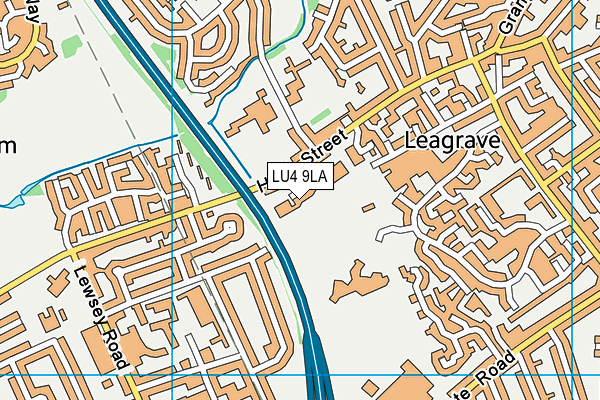 LU4 9LA map - OS VectorMap District (Ordnance Survey)