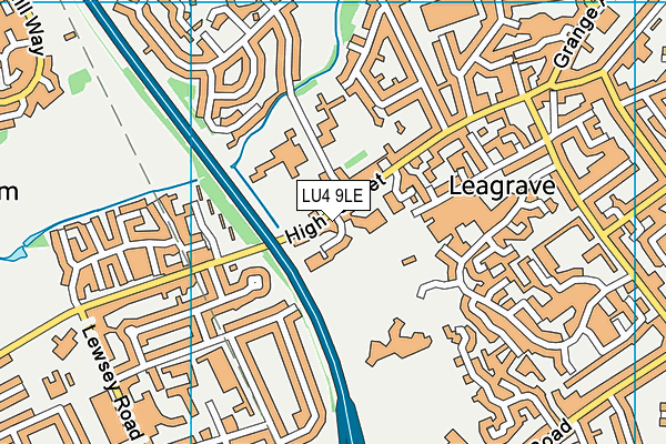 LU4 9LE map - OS VectorMap District (Ordnance Survey)
