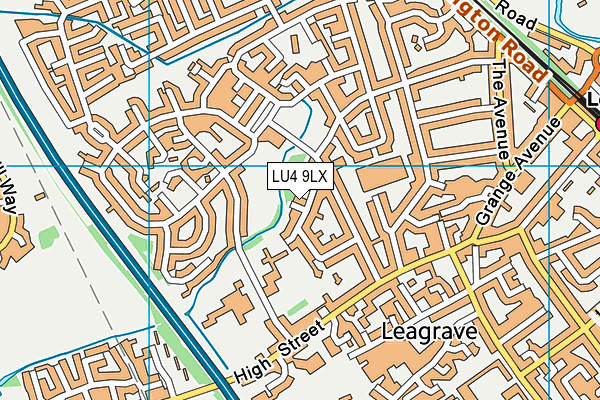 LU4 9LX map - OS VectorMap District (Ordnance Survey)