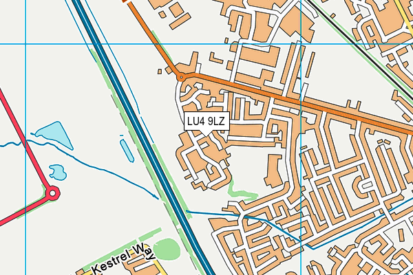 LU4 9LZ map - OS VectorMap District (Ordnance Survey)