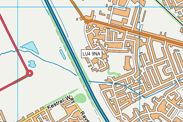 LU4 9NA map - OS VectorMap District (Ordnance Survey)
